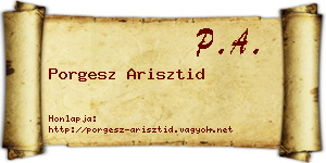 Porgesz Arisztid névjegykártya